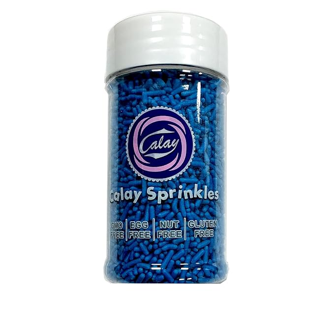 Homipooty Blue Soft Jimmies Sprinkles Edible Candy Jimmies Sprinkles for Cake Decorating 78g/2.75oz Cookie Cupcake Topper Ice Cream