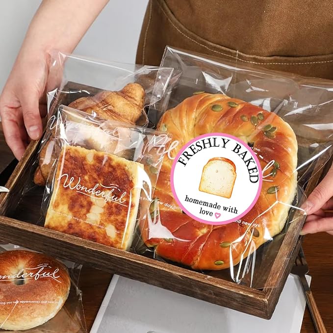 500 Pcs Homemade Bread Stickers 2 Inch Sourdough Bag Sticker Baking Labels for Gift Bakery Business Stickers Baked Goods Packing