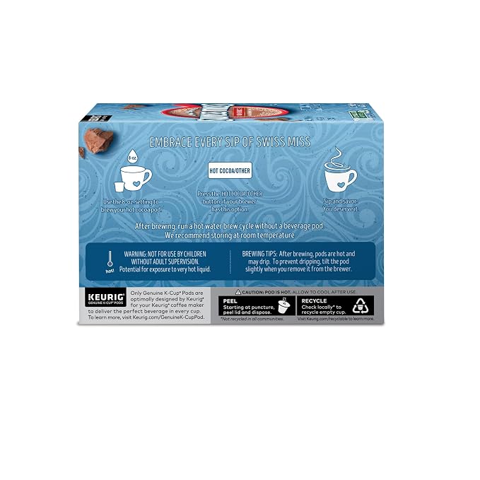 Swiss Miss Milk Chocolate Hot Cocoa, Keurig Single-Serve K-Cup Pods, 60 Count (6 Packs of 10)