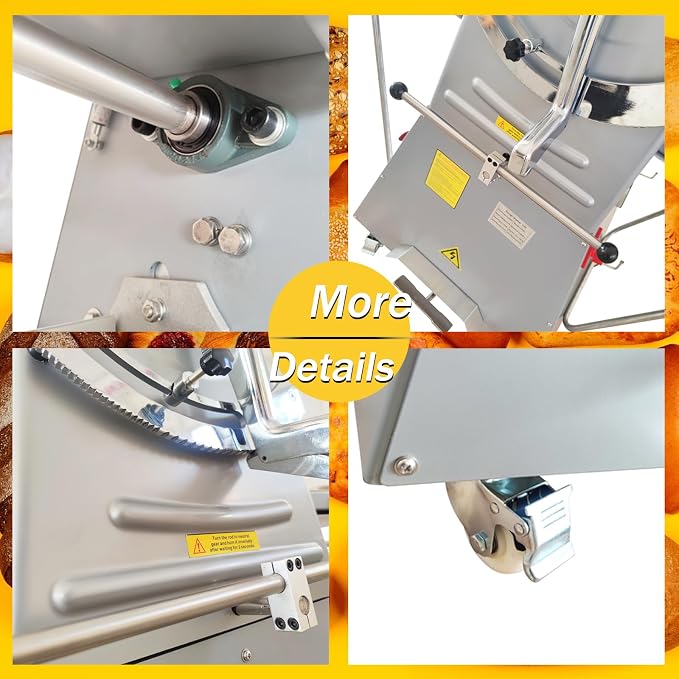 Commercial Electric Dough Sheeter Machine Stainless Steel Vertical Foldable Design 82.3"x19.7" Conveyor Belt 0.04-2" Adjustable Thickness for Croissant Pastry Bakery Canteen 110V
