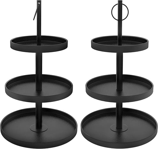 Cupcake Stand for 50 Cupcakes,Cupcake Stand 2 PACK Metal 3 Tier Cupcake Tower Black Tiered Tray Stand Cupcake Holder Stand Cake Stand Serving Trays Dessert Stands with Handle for Party