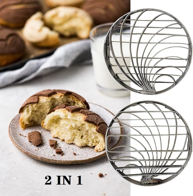 Concha Cutter Mexican Bread Mold Made Of Stainless Steel 4.1 Inch Concha Stamp Two Sided Mold For Pan Dulce Mexicano Cortadora De Pan, Bread Shape Cutter