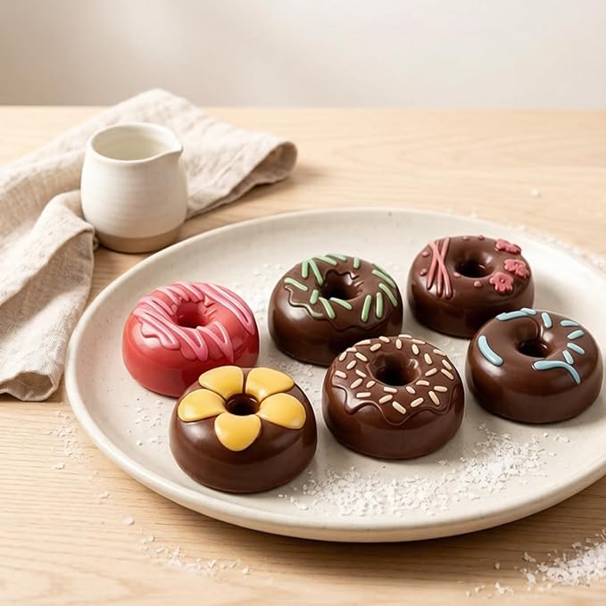 Donut Silicone Chocolate Molds Pattern Doughnut Candy Mold | 6 Cavity For Candy Chocolate Cake Decoration