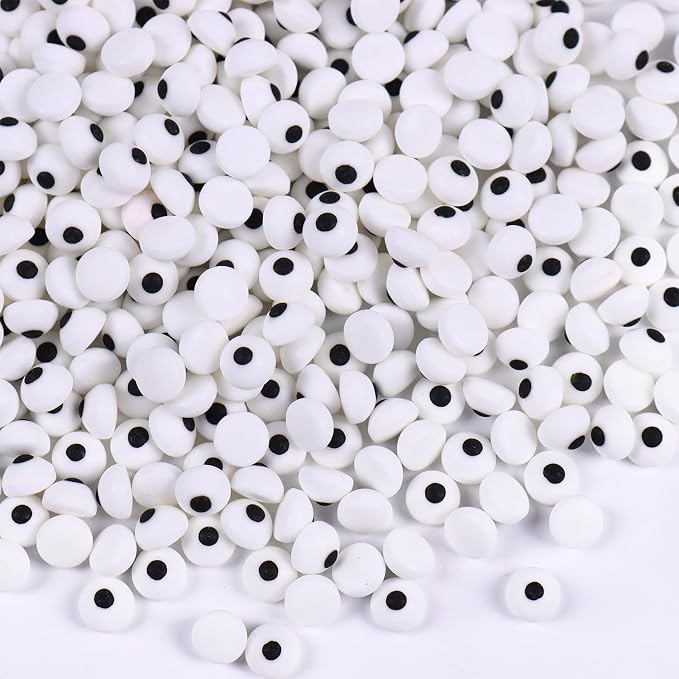 Candy Eyeballs, 0.4in/10mm Edible Eyes Sprinkles, Halloween Sprinkles, Candy Eyes for Decorating, Perfect for Cake, Cupcake, Macaron, Baking, Ice cream, and Cookies(4.23 oz Edible Eyeballs)