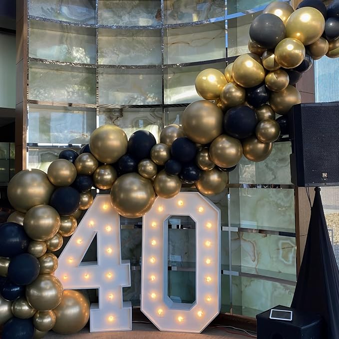 Voircoloria 105pcs Metallic Gold Balloons 12inch Party Latex Balloons for Birthday Graduation Baby Shower Wedding Anniversary New Year Party Decorations