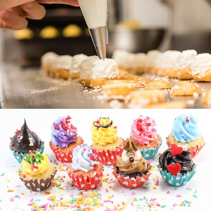 Stainless Steel Extra Large Piping Icing Tips, Russian Frosting Tip Nozzle Set, Cake Decorating Tool for Box Cake, Cupcake, Sugarcraft Decorating, 3 Pcs