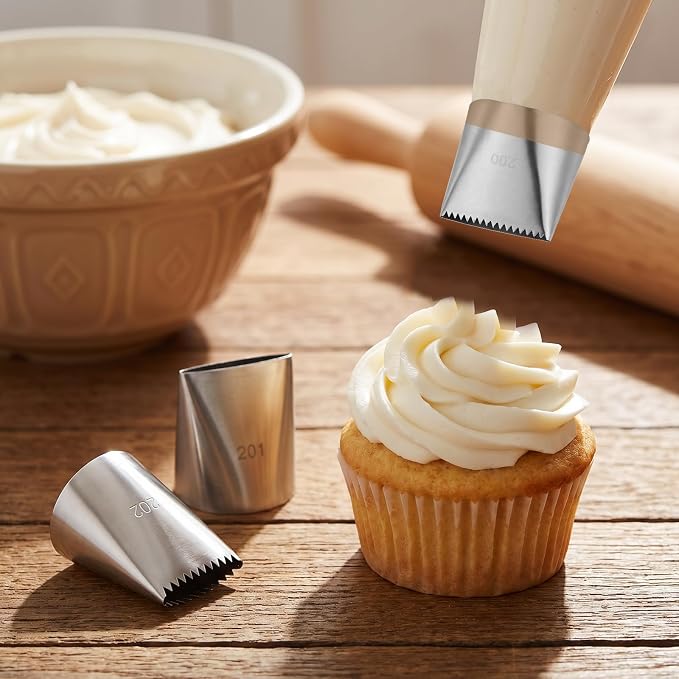 3 Pcs Large Frosting Piping Tips Kit, Piping Tips for Cake Decorating, Stainless Steel Icing Pipings Nozzles, Cake Icing Nozzles Tip for Cupcakes, Cakes, Cookie and Decorating
