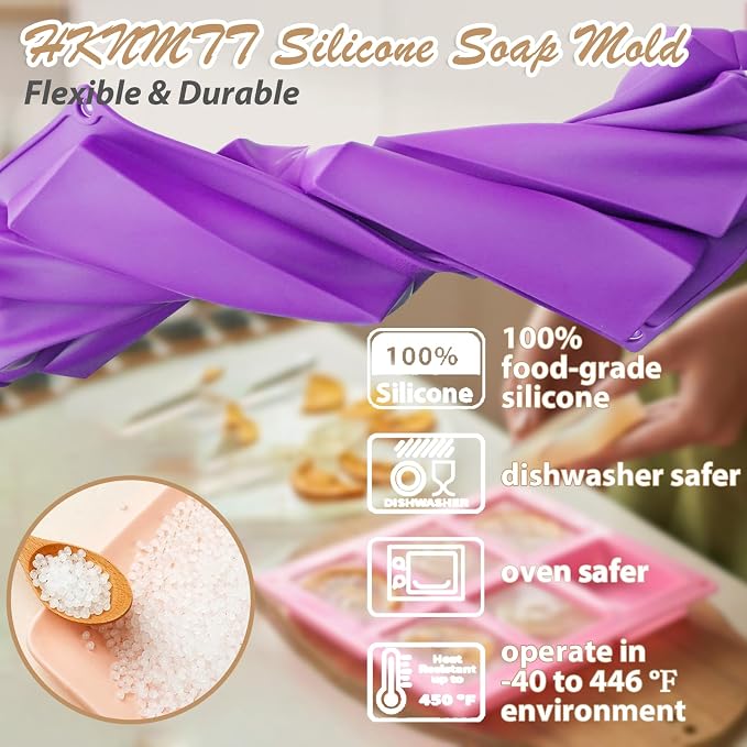 Rectangle Molds Silicone for Deep Chocolate Bar Food Grade Baking Molds for Rice Crispies Treats Cake Chocolate Bar Desserts Ice Cube Wax Melts Soap Homemade Non-stick Molds BPA free DIY Tray Molds