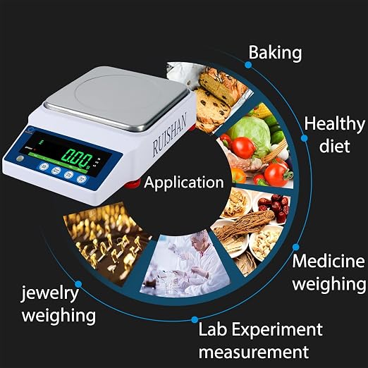 Lab Scale Lab Analytical Balances 3000 x 0.01g | 6.6x0.00002 lb | Electronic Weighing Scale Scientific Scale Centigram Scale Calibrated Scale .01 Gram Digital Scale Jewelry Scale Kitchen Scale