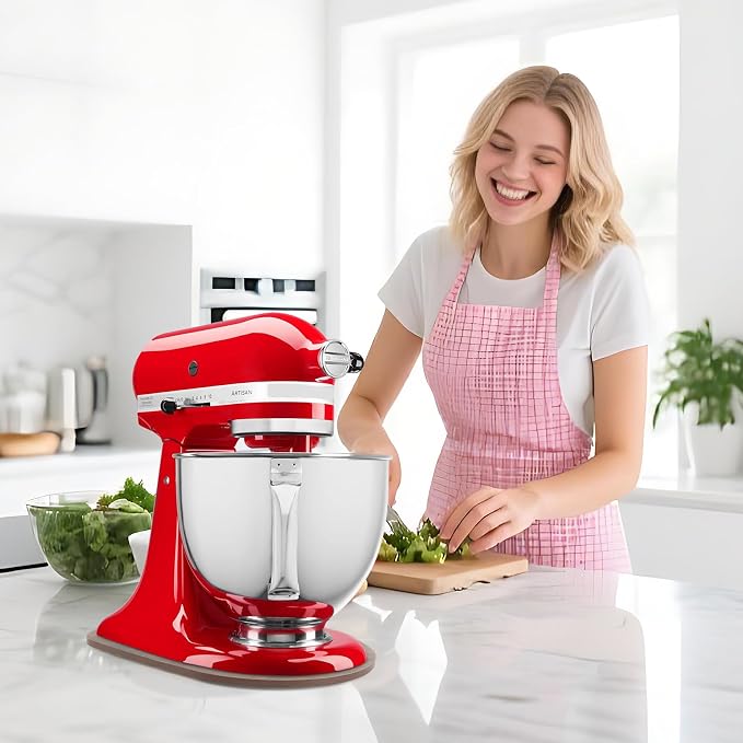 Mixer Slider Mat for Kitchen Aid 4.5-5 Qt Tilt Head Stand Mixer, Wood Sliding Tray Mixer Sliders for Kitchen Aid Artisan Mixer Accessories and Attachments, Countertop Storage, Brown