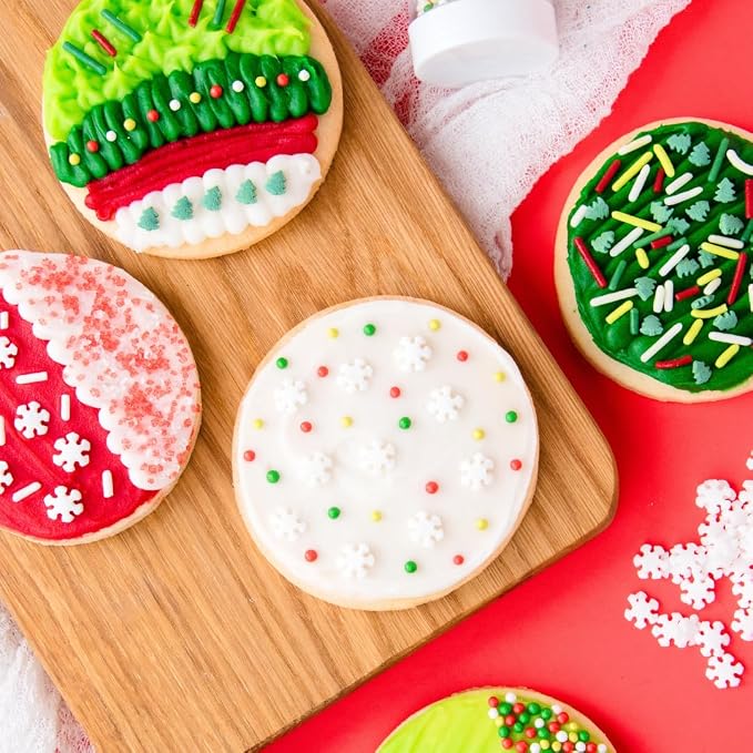 Sweets Indeed Sprinkles, 4 Pack, Edible Sprinkle Mix, Perfect for Cake Decorations, Baking, Ice Cream, Cookies, Cupcake Topper (Dye Free Holiday)