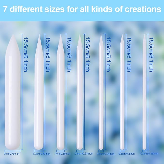 KALAIEN Gumpaste Fondant Decorating Tool, 7PCS Fondant Modeling Tools, Fondant Carving Sculpting Pen, Frilling Ruffles Rolling Pin Sets Fondant Tools