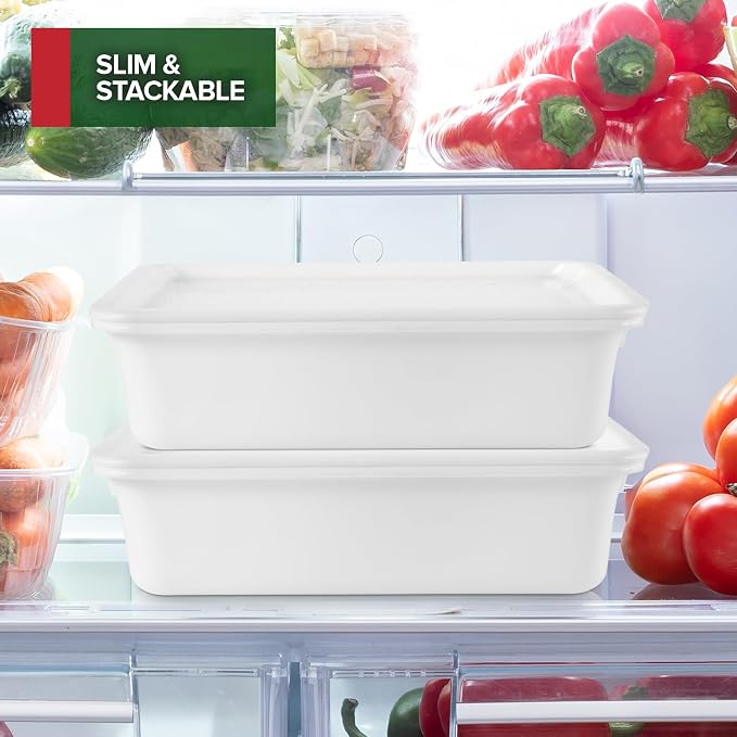 Stock Your Home Dough Proofing Container with Lid (2 Pack) Homemade Bread and Pizza Dough Storage Box for Proofing