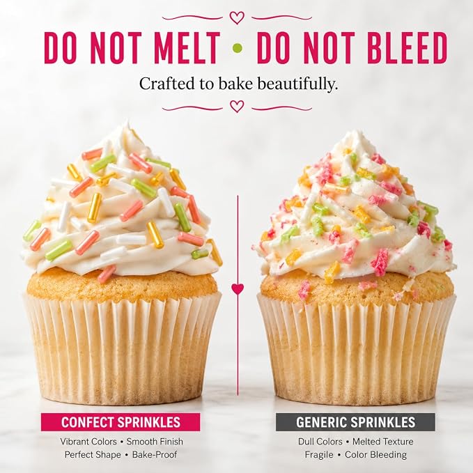 Confect Custom Rainbow Sprinkles – Cosmic Blend Jimmies – Multicolor Decorative Toppings for Desserts, Cakes & Cupcakes – Vegan, Gluten-Free, Nut-Free, Soy-Free, Dairy-Free, Palm Oil-Free – 4.2 Oz