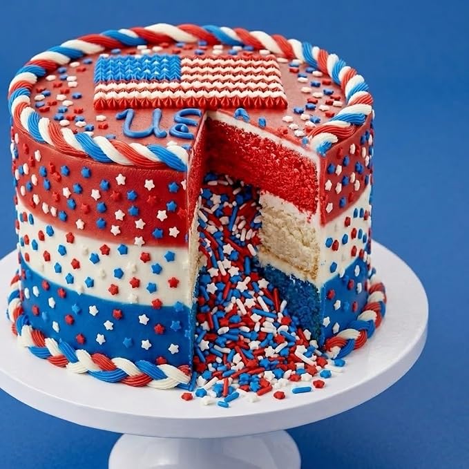 Sprinkles | Colored Sugar | Patriotic Sprinkles | Red white and blue sprinkle | Cocktail sugar | Cupcake sprinkle | Cake sprinkles | Manvscakes | 3 ounces