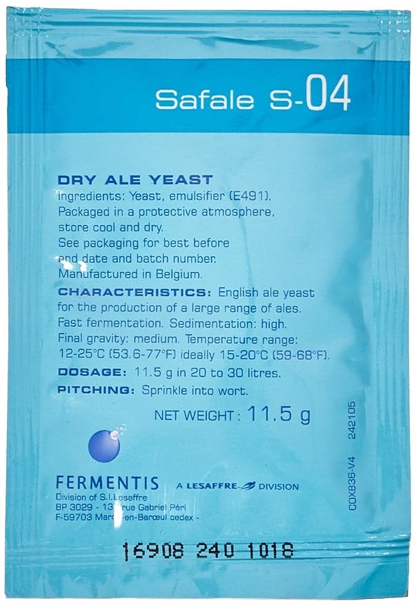 Fermentis FMT_FDY_S04 Safale S-04 Dry Yeast - 11.5g