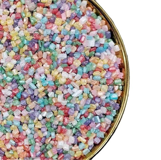 Rainbow Sugar Sprinkles,Cake Crystals sprinkles,Cookie sprinkles, Edible Candy Pearls 130g 4.6OZ for Cake Cupcake Decorationg(Crystals-Rainbow)