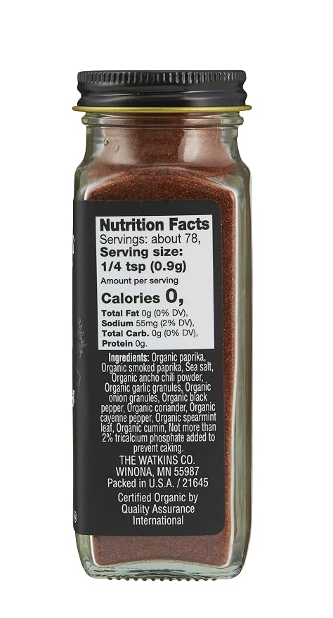 Watkins Gourmet Organic Spice Jar, Harissa, 2.5 oz. Bottle, 3-Pack