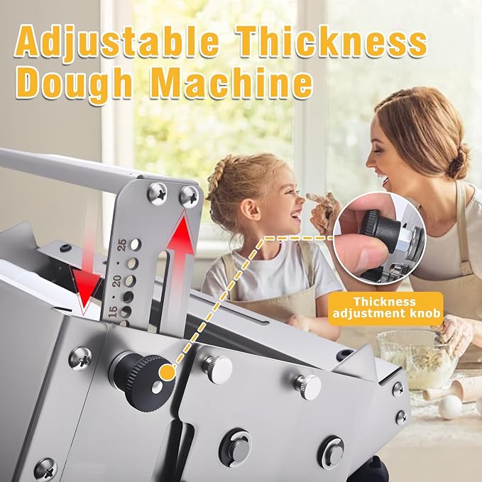 32.7in Foldable Manual Dough Sheeter, Heavy Duty Stainless Steel Dough Rolling Machine for Home & Small Commercial Bakery, Pizza Shop & Restaurant | A300 Model