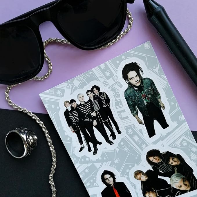 36 Pieces Rock Band Stickers for Adults, Rockabilly Band Decals, Rock Music Decals for Adults Waterproof Guitar Laptop, Punk Gifts for Women & Men