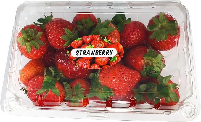 Strawberry Grocery Store Food Labels 1.25 x 2 Inch Oval Shape 500 Total Adhesive Stickers