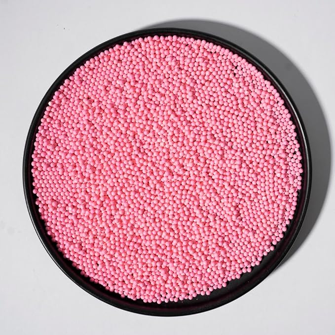 Nonpareils Sprinkles, White Edible Pearl Sprinkles for Cake Decorations, Baking, Ice Cream, Cookies, Cupcake Topper Edible Pearls Sprinkles - 2mm Matte White Sugar Pearls for Cake Decorating ( 130g/4.6oz )1 Bottle (2mm pink)