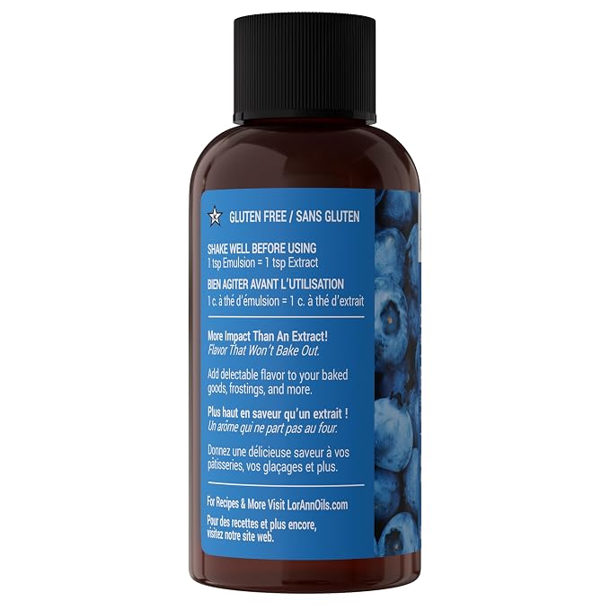 Lorann Oils Blueberry Bakery Emulsion: Realistic Blueberry Flavor, Perfect for Elevating Berry Notes in Baked Goods, Gluten-Free, Keto-Friendly, Extract Substitute Essential, 2oz, 6 Pack