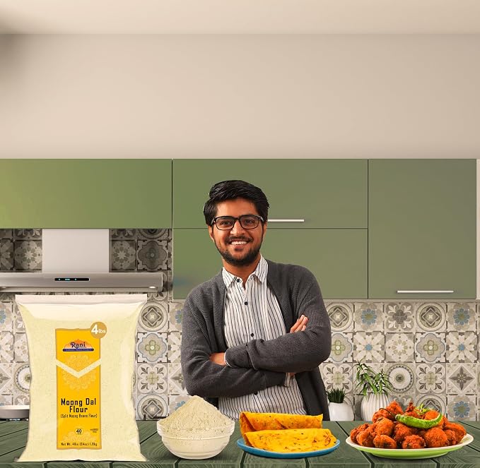 Rani Moong Flour (Mung Bean Flour, Green Gram Flour) 64oz (4lbs) 1.81kg Bulk ~ All Natural | Vegan | Gluten Friendly | NON-GMO | Kosher | Indian Origin