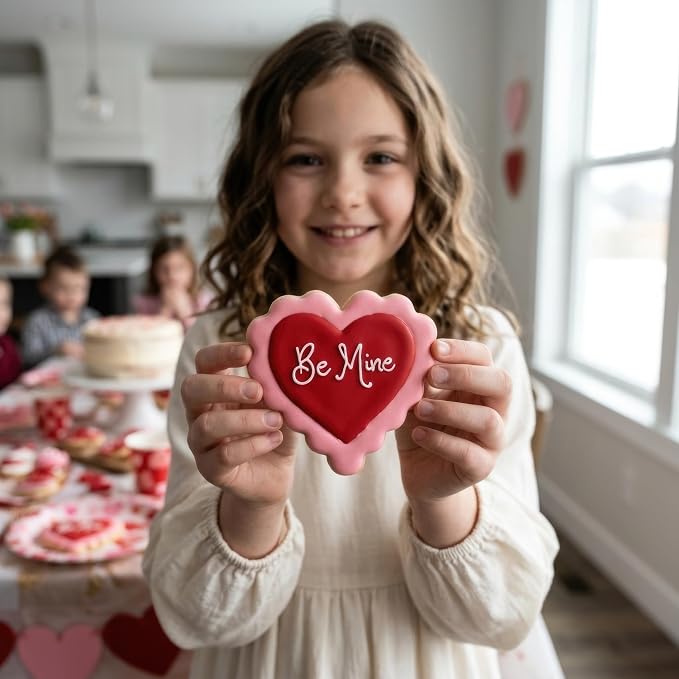 Ann Clark Scalloped Heart Valentine Cookie Cutter, 4" Made in USA | A Perfectly Large Size and Shape from America's Largest Cookie Cutter Maker, Food-Safe American Steel