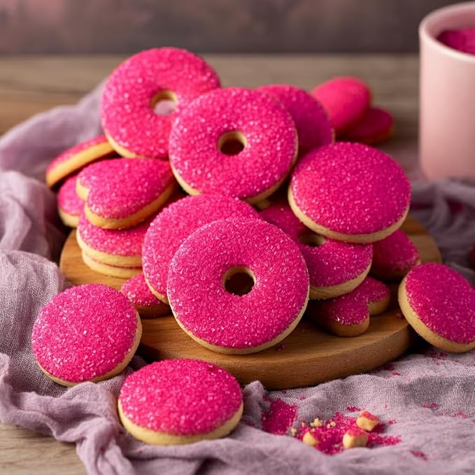 Bakerpan Fuchsia Sugar Sprinkles for Baking - 7 oz Coarse Sparkling Decorating Sugar Crystals for Baking Topping, Cookies & Cupcakes | Kosher, Gluten-Free, Made in USA