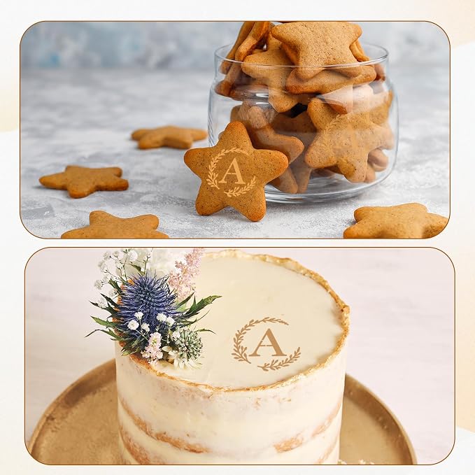 27 PCS Cookie Decorating Stencils Small Letter Stencil for Cookie Royal Icing Cookies Stencil 3 X 3.6 Inch Reusable Alphabet Stencils for Cake Coffee Decorating Baking DIY
