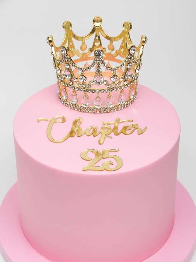 C775 Gold Chapter 25 Cake Topper, Acrylic Funny 25 Years Old Party DéCor, Happy 25th Birthday Cake Topper For Girls & Boys, Cheers To 25 Years Old 25th Birthday Wedding Anniversary