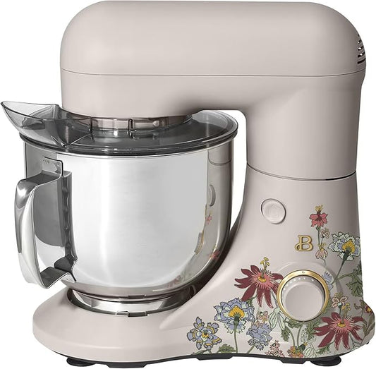 5.3 Qt Stand Mixer, 300W Electric Kitchen Mixer with 12 Speeds, Tilt Head Design, Stainless Steel Bowl, Dough Hook Whisk Beater Splash Guard (Wildflower Porcini Taupe)