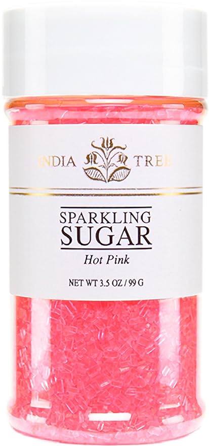 Pure Hot Pink Sparkling Sugar , Shimmery Sugar Sprinkles for Baking and Decorating, Small , 3.5 Oz Jar (Pack of 1)