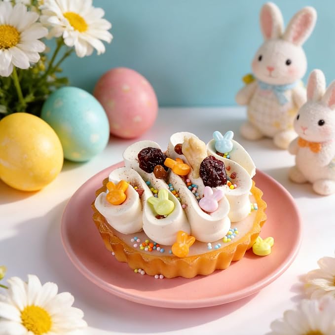 Easter Sprinkles for Cake Decorating, Spring Pastel Sprinkles Mix with Bunny Carrot Jimmies Nonpareils for Cookies Baking Cake Ice Cream Cupcakes Topping