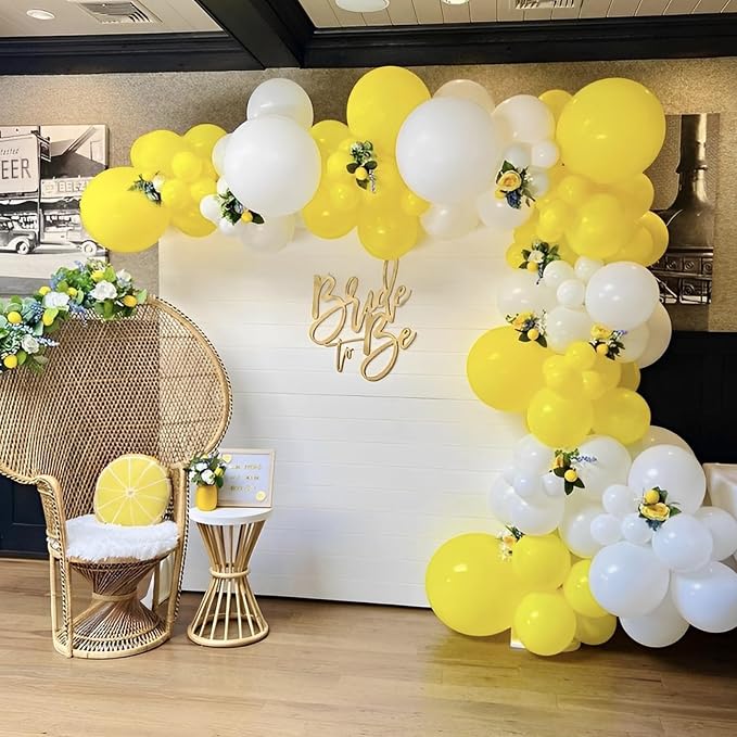 Voircoloria 90pack Yellow Balloons Different Size 18/12/10/5 Inch Yellow Balloon Garland Arch Kit for Graduation, Wedding, Birthday, Baby Shower, Sunflower and Honeybee Theme Party Decorations
