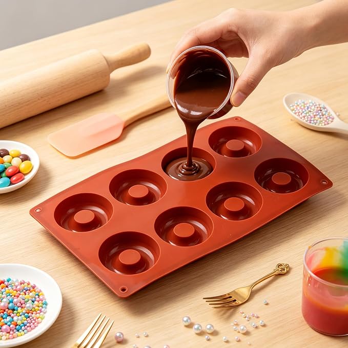 Donut Silicone Chocolate Molds Doughnut Pan Baking Mold Set of 2