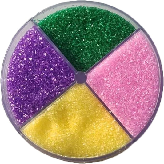Edible 5.9 Ounce Fine Decorative 4 in 1 Sanding Sugar Sprinkles for Baking, Sparkling Crystals for Cakes, Cookies, Cupcakes, Ice Cream Topping (Purple,Yellow,Green,Pink)