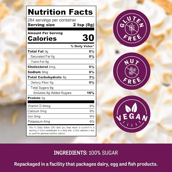 Judee's Gluten Free Superfine Caster Sugar - Tea & Coffee Sweetener - Gluten-Free Baking Sweetener - Pack of 8, 5 lb Pouches (40 lb)