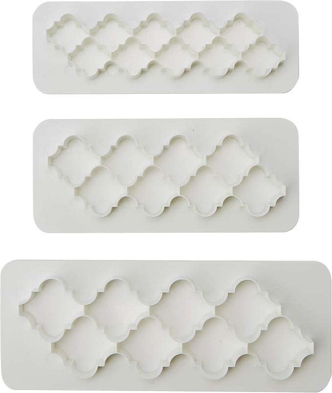 PME Geometric Multicutters for Cake Design-Moroccan Lantern-Set of 3, Standard, White (GMC184)