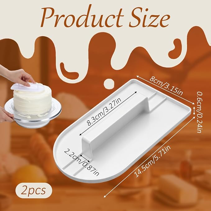 2 Pcs Fondant Smoother, Fondant Smoothing Icing Paddle Polisher Finisher Cake Decoration, 14.5 x 8 cm / 5.7" x 3.1"