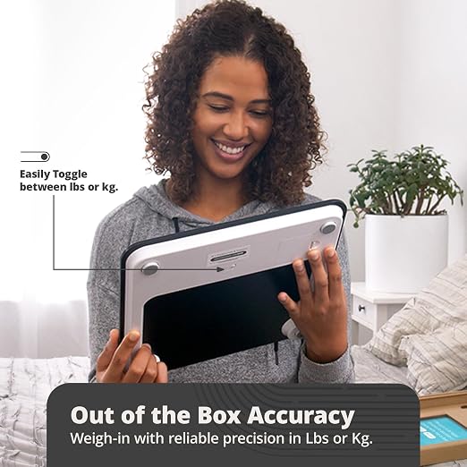 Greater Goods AccuCheck Digital Scale for Body Weight - Accurate Digital Bathroom Scale with High-Precision Sensors, Large Easy-to-Read Backlit Display, 400 lb Capacity, Auto Step-On (Black)
