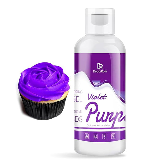 Gel Food Coloring - Vibrant Gel Food Coloring for Baking, Cake Decorating, Easter Egg - Concentrated Flavorless Edible Food Color Dye for Icing, Fondant, Drinks, Cookie, DIY Crafts - 4.5 oz (Purple)