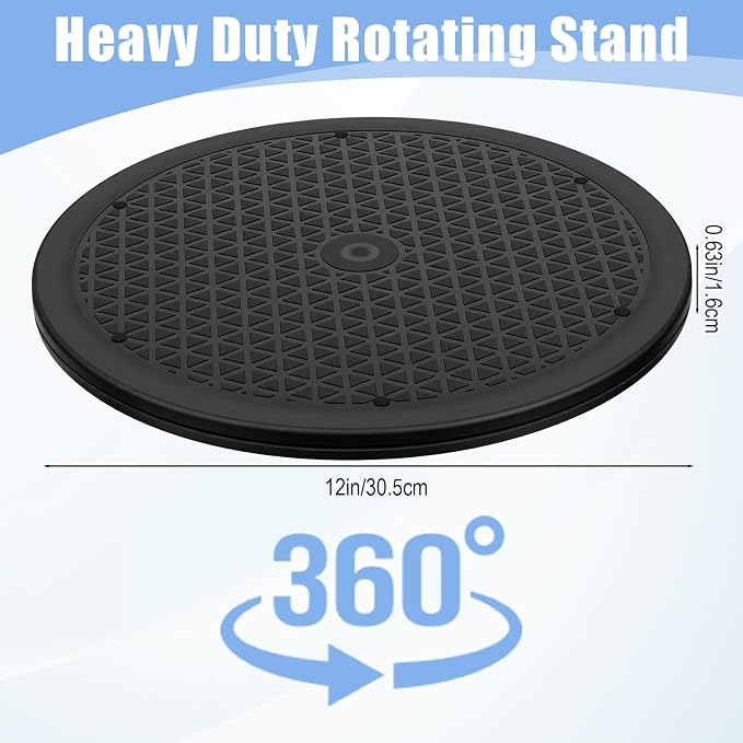 3 Pack 12 Inch Heavy Duty Rotating Swivel Stand,360° Rotation Lazy Susan | Lazy Susan Turntable for Table Top,Large,TV Swivel Base Computer,Flat Panel Monitors, Speakers, Bonsai, Statue,Organizer.