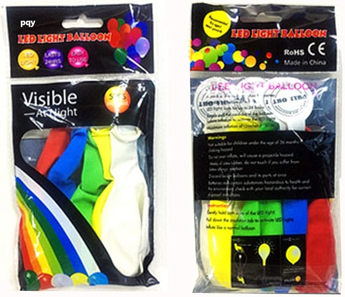 20 LED Light Up Balloons, 12 inch Neon Balloons Mixed Colors Flashing Lasts 24 Hours Glow in the dark for Birthday Glow Party Favors Supplies Wedding Halloween Christmas Decorations