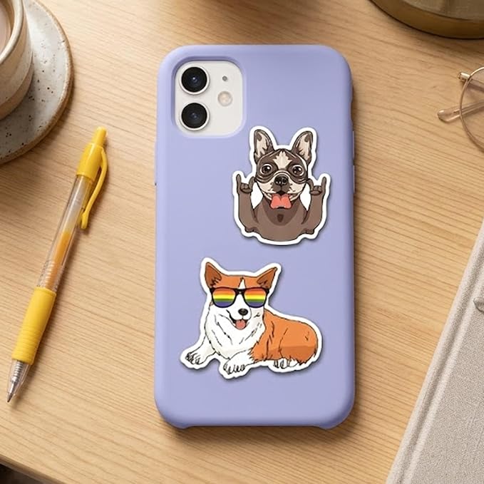 50 Pcs Cute Dog Stickers for Scrapbooking, Waterproof Vinyl Puppy Stickers for Laptops Water Bottles Journals, Funny Dog Breed Decals Kids Teens Adults Pet Lovers
