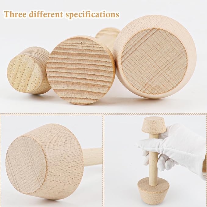 DOERDO 3Pcs Mini Tart Tamper Double Side Egg Tarts Tamper Pastry Tools for Muffin Pan Egg Tart Cheesecakes Dessert Baking