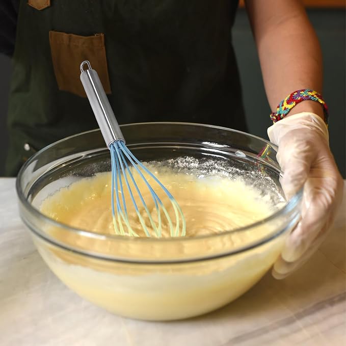 Cididu Set of 24 Silicone Whisk Bulk for Cooking, 10 In Wisking Tool Non Scratch, Flexible Rubber Whisks for Nonstick Pans, Kitchen Hand Whisk for Mother's Day Party Gifts, BPA Free Dishwasher Safe