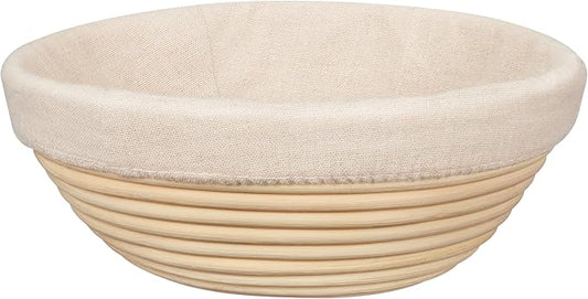 Kootek Banneton Bread Proofing Basket with Liner, 9 Inch Round Sourdough Bread Baking Supplies, Sourdough Starter Kit for Artisan Bread Making