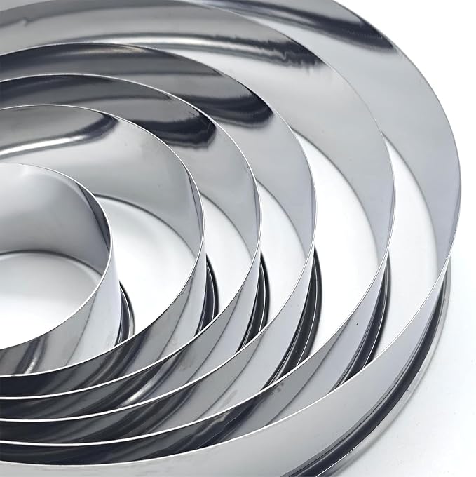 Doczen Large Cookie Cutter Set, 6-Piece Stainless Steel Biscuit Cutters, Heavy Duty Metal Ring for Burger Press & Meat Shaping, Tortilla Crust & Clay Pottery Cutting Tool
